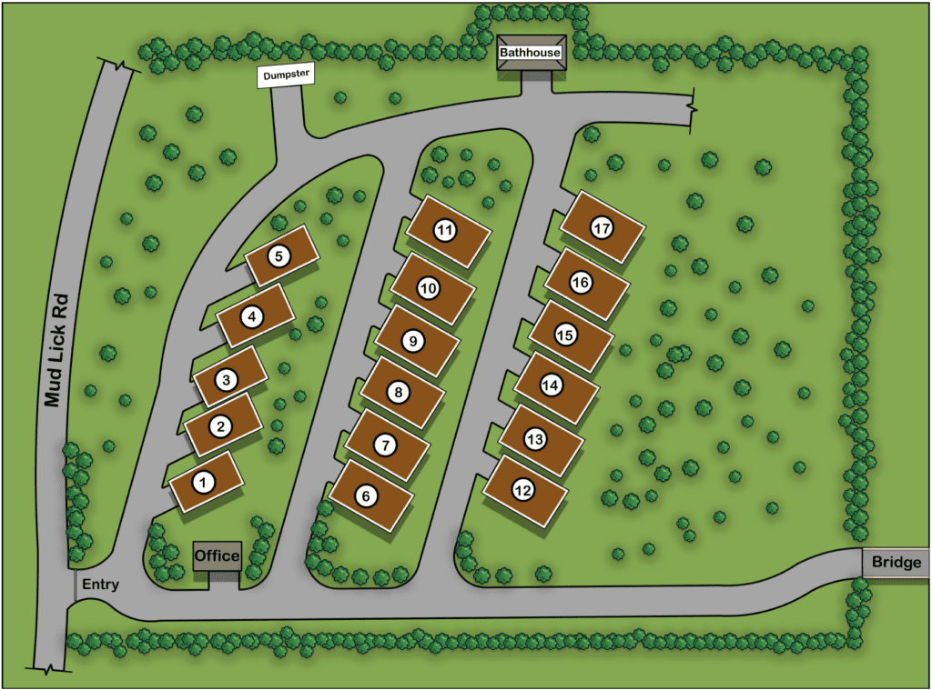 Mud Bugs Campground Map